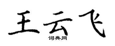 丁謙王雲飛楷書個性簽名怎么寫