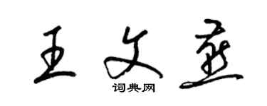 梁錦英王文燕草書個性簽名怎么寫