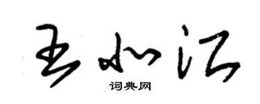 朱錫榮王北江草書個性簽名怎么寫