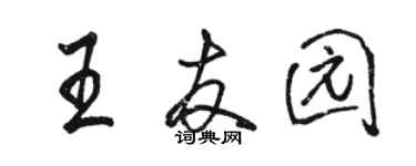 駱恆光王友園行書個性簽名怎么寫