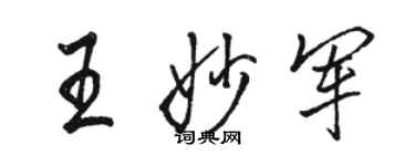 駱恆光王妙軍行書個性簽名怎么寫