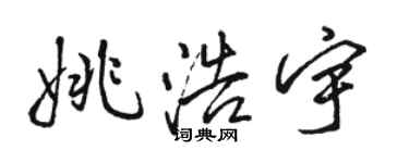 駱恆光姚浩宇行書個性簽名怎么寫