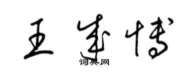 梁錦英王成博草書個性簽名怎么寫