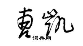 曾慶福曹凱草書個性簽名怎么寫