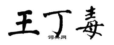 翁闓運王丁毒楷書個性簽名怎么寫