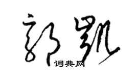 梁錦英郭凱草書個性簽名怎么寫