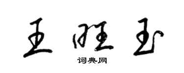 梁錦英王旺玉草書個性簽名怎么寫