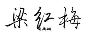 駱恆光梁紅梅行書個性簽名怎么寫