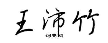王正良王沛竹行書個性簽名怎么寫