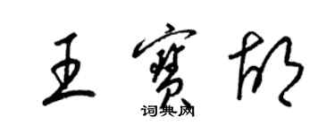 梁錦英王寶胡草書個性簽名怎么寫