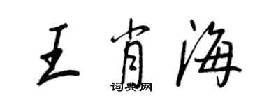 王正良王肖海行書個性簽名怎么寫