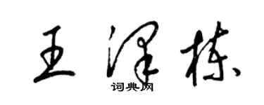 梁錦英王澤棟草書個性簽名怎么寫