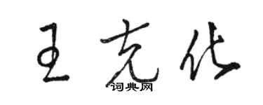 駱恆光王克化草書個性簽名怎么寫