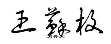 曾慶福王蘇枚草書個性簽名怎么寫