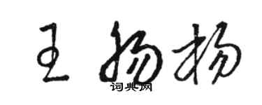 駱恆光王腸楊草書個性簽名怎么寫