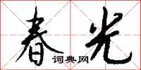錢沛雲春光行書怎么寫