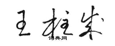 駱恆光王柱成草書個性簽名怎么寫