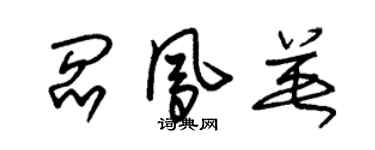 朱錫榮閻鳳英草書個性簽名怎么寫