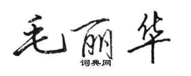 駱恆光毛麗華行書個性簽名怎么寫