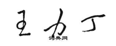 駱恆光王力丁草書個性簽名怎么寫