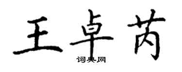 丁謙王卓芮楷書個性簽名怎么寫