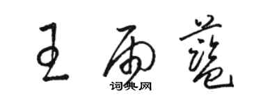 駱恆光王雨藍草書個性簽名怎么寫