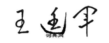 駱恆光王廷軍草書個性簽名怎么寫