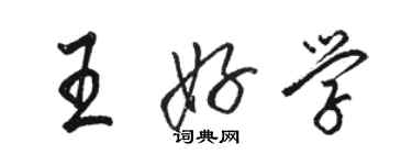駱恆光王好學行書個性簽名怎么寫