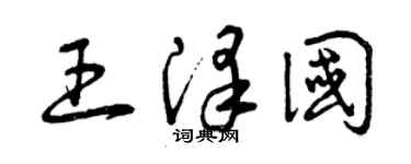 曾慶福王澤國草書個性簽名怎么寫