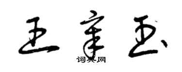 曾慶福王章玉草書個性簽名怎么寫