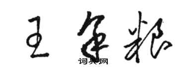 駱恆光王餘糧草書個性簽名怎么寫