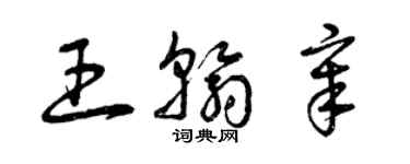 曾慶福王翰章草書個性簽名怎么寫