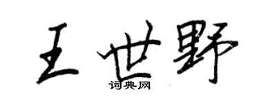 王正良王世野行書個性簽名怎么寫