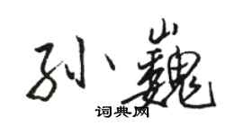 駱恆光孫巍行書個性簽名怎么寫