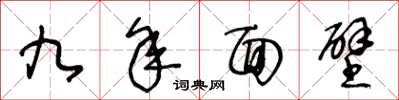 王冬齡九年面壁草書怎么寫