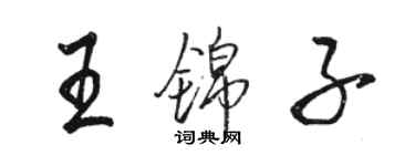 駱恆光王錦子行書個性簽名怎么寫