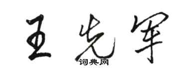 駱恆光王先軍行書個性簽名怎么寫