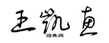 曾慶福王凱惠草書個性簽名怎么寫