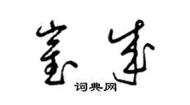 梁錦英崔成草書個性簽名怎么寫