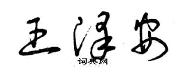 曾慶福王澤安草書個性簽名怎么寫