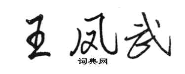 駱恆光王鳳武行書個性簽名怎么寫