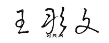 駱恆光王彤文草書個性簽名怎么寫