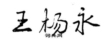 曾慶福王楊永行書個性簽名怎么寫
