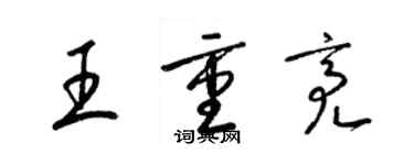梁錦英王重亮草書個性簽名怎么寫