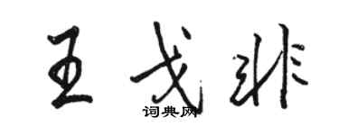 駱恆光王戈非行書個性簽名怎么寫