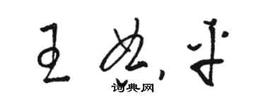 駱恆光王典平草書個性簽名怎么寫