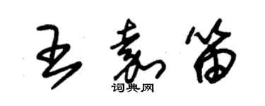 朱錫榮王嘉笛草書個性簽名怎么寫