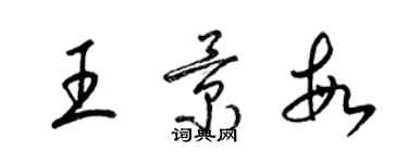 梁錦英王景敏草書個性簽名怎么寫