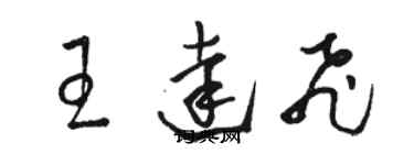 駱恆光王達飛草書個性簽名怎么寫