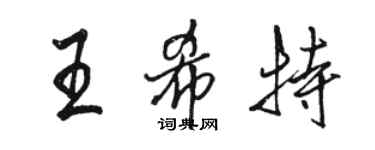 駱恆光王希特行書個性簽名怎么寫